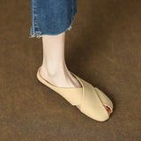 Semi-Slippers Women Wear 2024 New Korean Soft-Soled Soft-Soled French Sandals With Flat