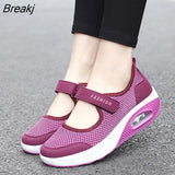 New Women's Light Fashion Breathable Mesh Wedge Heels Shoes Casual Shoes Mesh Outdoor Sports Running Designer