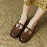 Small Leather Shoes Female Designers Feel Minority Women's Shoes With Thick Heels 2024 Autumn French Vintage Brown Light Mouth Single