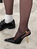 Stiletto Heels Women Pumps Patent Leather 2024 Summer Designer Mule Sandals Elegant Sexy Office High Heels Women
