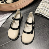 Womens Derby Shoes Autumn Female Footwear Clogs Platform Leather Fall Dress New Creepers Retro Basic Mary Janes Rubber PU Hoof