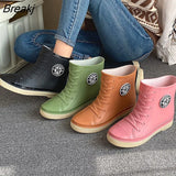 Autumn Winter Women Rubber Boots Fashion Waterproof Boots Casual Female Colorful Rain Boots Garden Non-slip Water Shoes