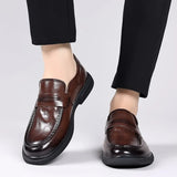 men Soft Sole Shoes for Men genuine Leather Spring Autumn Loafers Slip-On fashion wedding dress Shoes Men