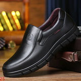 Men's Genuine Leather Shoes 38-46 Head Leather Soft Anti-slip Rubber Loafers Shoes Casual Plus Velvet Autumn Winter