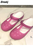 Women Blue Summer Sandals Rubber Jelly Shoes Non Slip Comfort Women Slipper And Sandal Hot Sale Women Beach Shoes Indoor