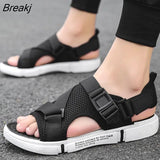 New Summer Outdoor Breathable Comfort Slip on Open Shoes Casual Men Outdoor Sport Flat Sandals Shoes Soft Bottom