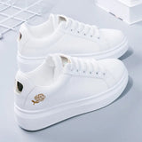 Spring Autumn Fashion Women Running Shoes White Breathable Embroidered Flower Lace-Up Casual Sneakers Zapatos De