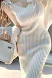 2 Piece Dress Set Woman Slim Bodycon Strap Midi Dress Party Elegant + Casual Long Sleeve Short Tops Korean Suit