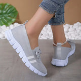 Striped Knitted Flats Shoes Women Breathable Mesh Non Slip Loafers Shoes Woman Comfortable Shallow Walking Shoes