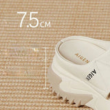 Leather Slippers Women New Indoor Outdoor Thick Sole Fashion Slippers Anti Slip Trend Flat Shoes Wear-resistant