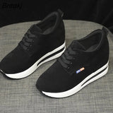 Shoes Women Casual Lace Up High Heels Female Wedges Sneakers Fashion Breathable Comfort Increase Within Shoes for