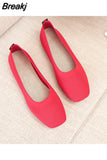 of Women 2023 Summer Fashion Knitted Mesh Breathable Ladies Loafers Comfort Square Toe Casual Flats Zapatos De