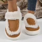 Design Luxury Winter Fur Slippers Women Indoor Outdoor Warm Plush Slippers Woman Comfort Non Slip House Shoes Plus Size