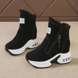 Ankle Boot for Women Warm Plus Plush Winter Snow Boots Zipper Woman Shoe Internal Increasing Boots Botas