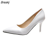 Women Shoes Pointed Toe Pumps Patent Leather Dress High Heels Boat Wedding Zapatos Mujer Black GLADIATOR Casual