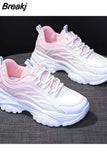 Colors Breathable Platform Sneakers 2023 New Casual All-match Mesh Lightweight Sprots Running Shoes Fashion Spring