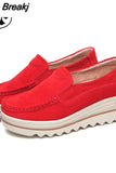 Women Flats Shoes Platform Sneakers Slip On Flats Leather Suede Ladies Loafers Moccasins Casual Shoes Women