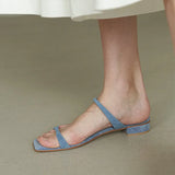 Fashion Minimalist Two Part Slide Sandals Women Slippers Summer New Outdoor Beach Flat Sandals Non-slip Slides Woman