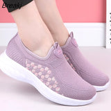 Casual Woman's Mesh Breathable Slip on Flat Shoes 2022 Ladies Loafers Comfortable Lightweight Sneaker Socks Women