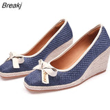 Spring Summer High Heels Women Party Shoes Elegant Ladies Wedges Shoes Fashion Woman Pumps Wedge Heel 8cm Big Size 42