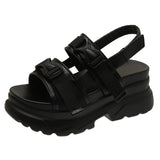 Chunky Platform Sandals Women Summer 2023 Thick Bottom Non Slip Beach Shoes Woman Fashion Buckle Sports Sandals Plus