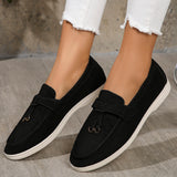New Women Loafers Slip on Ladies Flats Brand Spring Autumn Casual Flat Shoes Leather Cashmere Single Shoes plus size
