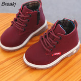 Children Casual Shoes Autumn Martin Boots Boys Shoes Fashion Leather Soft Anti Slip Girls Boots 21-30 Sport Running