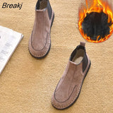 Autumn Winter Shoes Women Chelsea Boots Warm Plush Thick Sole Cold Winter Women Footwear Ladies Cotton Shoes