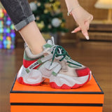 Breakj Sweet And Cool Girl Dad Shoes Super High Sneakers Thick Sole Light Breathable Versatile School Style Hot