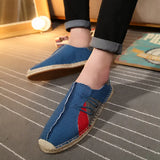 Linen Breathable Casual Flats Shoes Mens Espadrilles Loafers Fashion Men Canvas Shoes Fisherman Shoe Driving