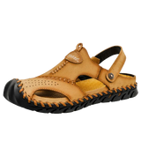 Men's Sandals Leather Men's Slippers Fashion Sandals Luxury Soft Outoor Slippers Man Beach Shoes Big Sizes