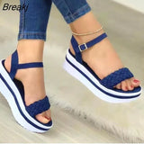 New Fashion Women Sandals White Brown Colors Summer Wedges Platform Sandals High Heel Dress Party Wedding Shoes