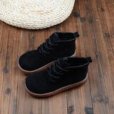 Retro Short Boots Japanese Thick-Sole Students Doll Shoes Mori Round Head Lace-Up Ankle Boots College Wind Womens