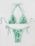 2025 New Printed Bikini Strapped Split Suit Women's Bikini