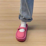 Slippers Women Outside Lazy Drag Thick Bottom Heightened Ugly Slippers Spring Platform Solid Buckle Casual Slides