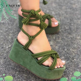Women Summer Fashion Women's Sandals 2023 Women's Wedge Sandals Cross Straps Casual Women's Shoes Women's High