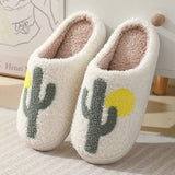 Warm Home Fur Slippers for Women 2023 Fashion Printed Plush Couple Cotton Shoes Woman Soft Non Slip Living Room