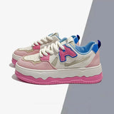 Casual Sneakers for Women Platform Breathable Running Sports Chunky Shoes Student Comfortable Kawaii Ladies Footwear
