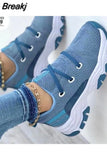Womens Sneakers Thick Sole Casual Breathable Sport Design Vulcanized Shoes Comfortable Fashionable Walking Shoes
