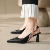Women High Heels Solid Color Sandals Personality Pointed Toe Stiletto High Heels Simple and Versatile Catwalk Women's