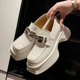 Women Shoes Square Toe Lolita Mary Janes Shoes 2023 Spring New Fashion Platform Oxford Shoes Casual PU Leather