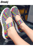 for Women Summer Weave Breathable handmade Shoes Light Flats Nursing Shoes Woman Sandals Handmade Woven Casual Mother