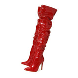 Breakj And Summer Big Show Patent Leather With Thin Sharp Head And Female High Heels