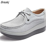 Fashion Leather Soft Bottom Tassel Women's Single Shoes Spring and Summer Thick Bottom Wedge Heel Women Hollow Light