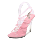 Women 2023 New Sexy Model Show Shoes 11CM Color Cross Vamp High Heels Gladiator Party Club Customized Stripper