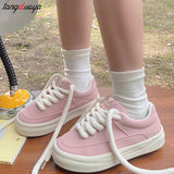 Women's Sneakers 2023 Korean Summer Platform White Sports Shoes Vulcanize Running Kawaii Lolita Green Pink shoes