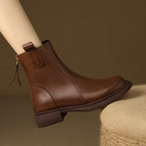 Toe Lolita Boots Shoes Zipper Winter Footwear Boots-Women Ankle 2023 Rubber Ladies Autumn Rock Med Rome Fabric PU