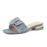 Diamond Slippers Women Wear 2024 New Summer Flip-Flops Fairy Style Sandals One-Word Flip-Flops Large