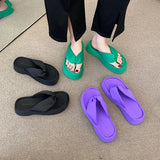 Breakj Fire Thick Bottom Flip-Flops Women Wear 2025 New Net Red Niche Feel Cool Toe Beach