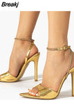 Heeled Women Sandals 2023 Summer European Simply Style Comfort Fashion Shoes Walking Outside High Quality Slipper